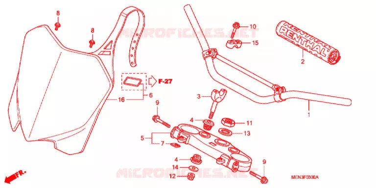 HANDLE PIPE/TOP BRIDGE (2) Honda MOTO 450 CRF 2013  CRF450RC