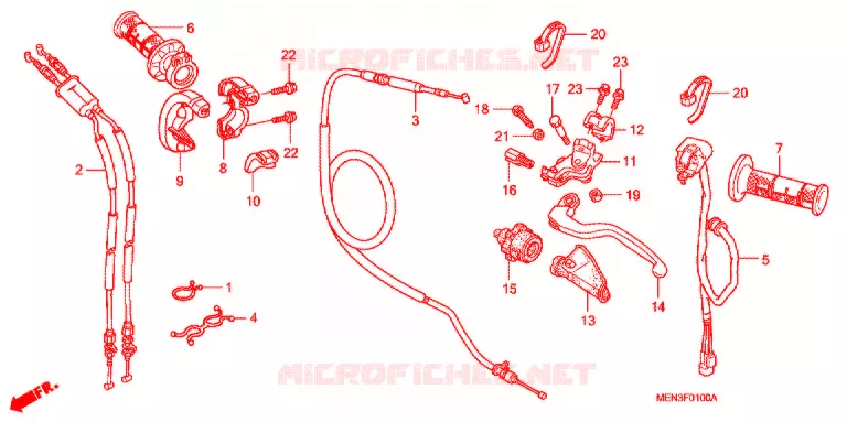 LEVER - SWITCH - CABLE (1) Honda MOTO 450 CRF 2012  CRF450RC