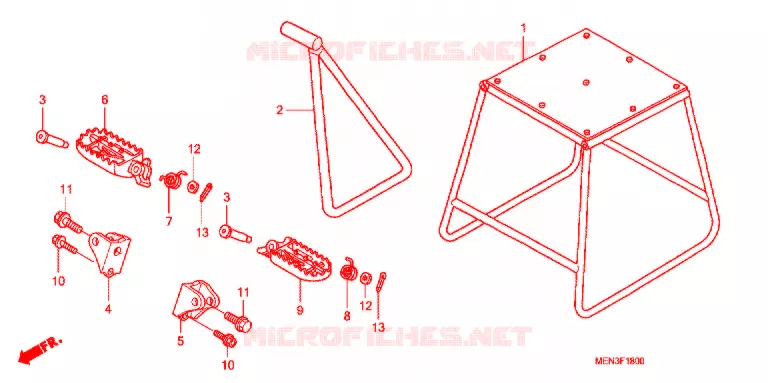 STAND - FOOT REST Honda MOTO 450 CRF 2012  CRF450RC