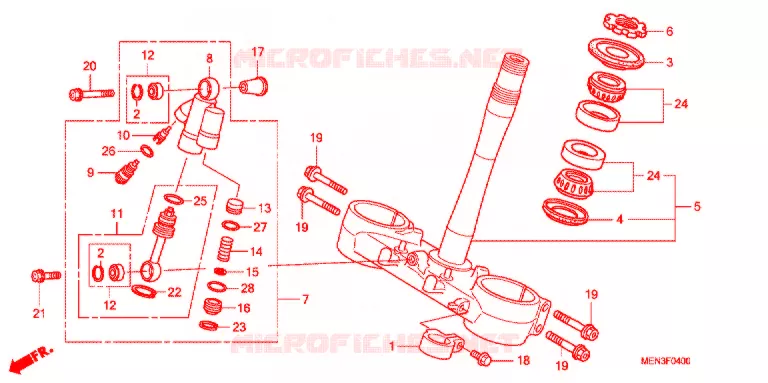 STEERING STEM Honda MOTO 450 CRF 2014  CRF450RC