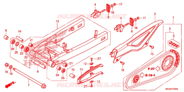 SWINGARM - CHAIN CASE Honda MOTO 700 INTEGRA 2012  NC700DC