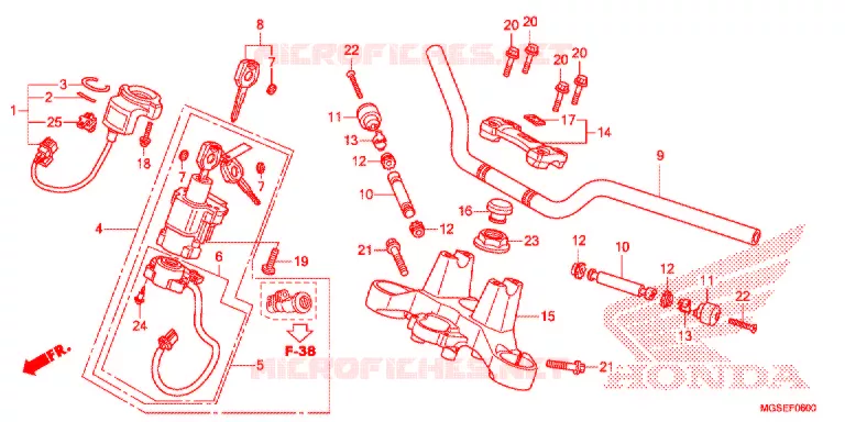 HANDLE PIPE/TOP BRIDGE (2) Honda MOTO 700 NC 2012  NC700SC