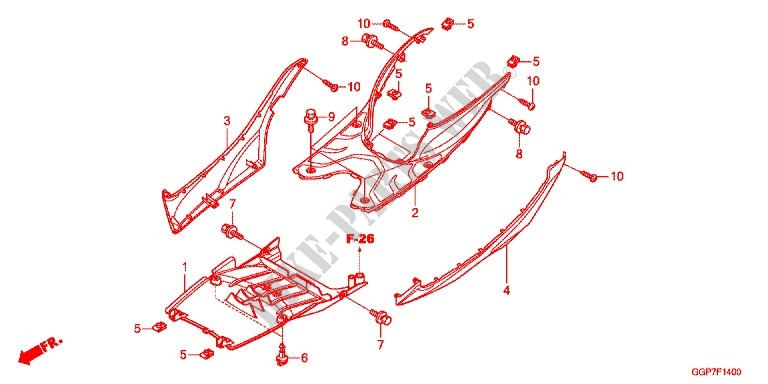 FLOOR PANEL   SIDE SKIRT (NSC50WHC/MPDC) for Honda VISION 50 2013