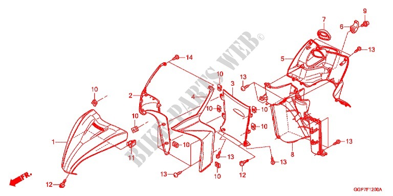 LEG SHIELD (NSC50WHC/MPDC) for Honda VISION 50 2013