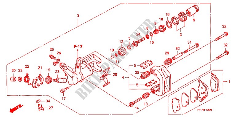 REAR BRAKE CALIPER for Honda FOURTRAX 420 RANCHER 4X4 AT PS 2012