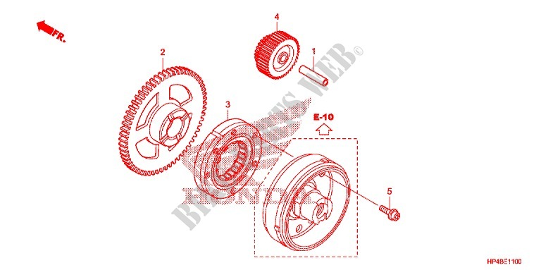 STARTING GEAR for Honda FOURTRAX 420 RANCHER 4X4 PS 2012