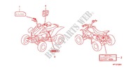 CAUTION LABEL (1) for Honda TRX 450 R SPORTRAX Electric Start 2012
