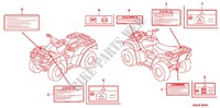 CAUTION LABEL (1) for Honda FOURTRAX 500 FOREMAN RUBICON Hydrostatic 2012