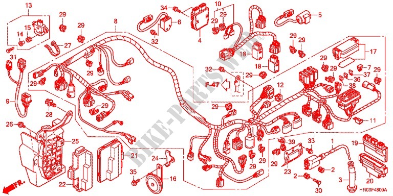 WIRE HARNESS/BATTERY for Honda FOURTRAX 500 FOREMAN 4X4 2012