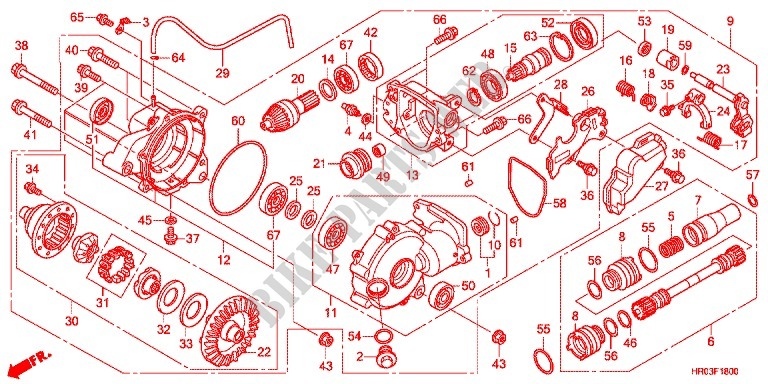 FRONT FINAL GEAR for Honda FOURTRAX 500 FOREMAN 4X4 Power Steering 2012