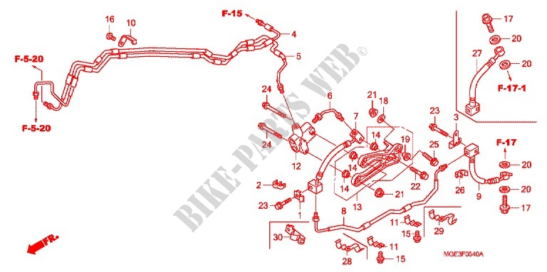 BRAKE MASTER CYLINDER/ BRAKE HOSE for Honda VFR 1200 F 2012
