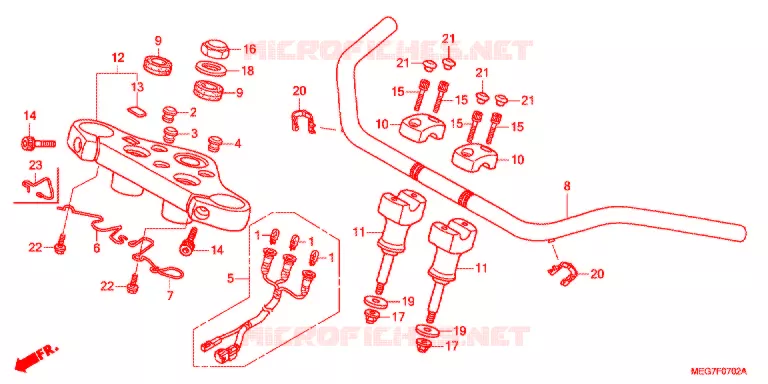 HANDLEBAR (VT750CS/C/CA) Honda MOTO 750 SHADOW 2012  VT750CSC