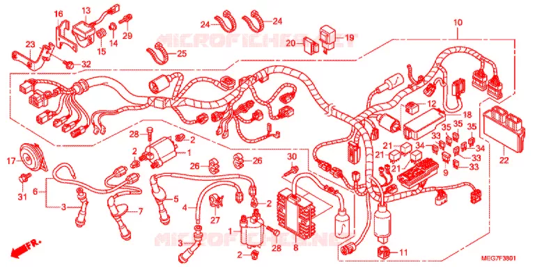 WIRE HARNESS (VT750C2S/CS) Honda MOTO 750 SHADOW 2012  VT750CSC