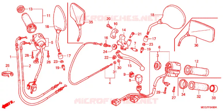 HANDLE SWITCH - LEVER - CABLE - GRIP Honda MOTO 750 VT 2013  VT750SC