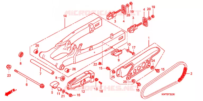 SWINGARM - CHAIN CASE Honda MOTO 300 XR 2012  XRE300AC