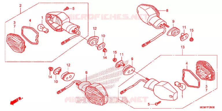 INDICATOR (2) Honda MOTO 600 HORNET 2013  CB600FD