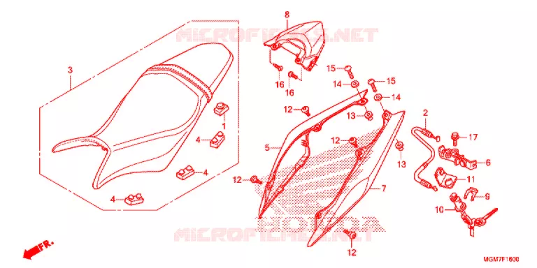 SEAT - REAR COWL Honda MOTO 600 HORNET 2013  CB600FD