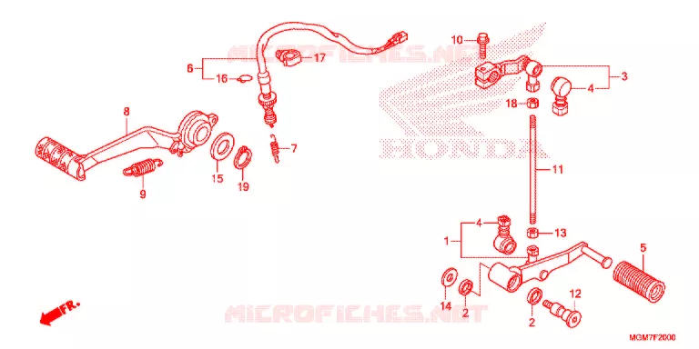 MAIN STAND - BRAKE PEDAL Honda MOTO 600 HORNET 2013  CB600FD