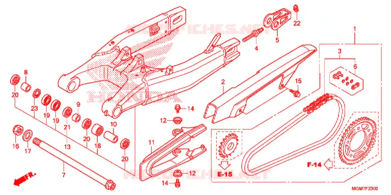 SWINGARM - CHAIN CASE Honda MOTO 600 HORNET 2013  CB600FD