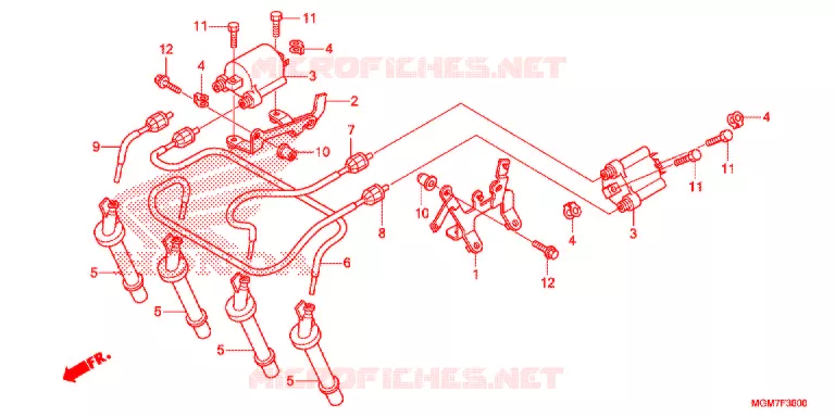 WIRE HARNESS - IGNITION COIL - BATTERY Honda MOTO 600 HORNET 2013  CB600FD