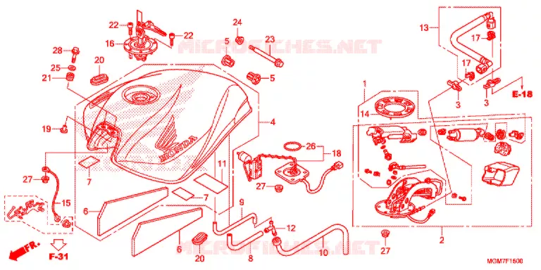 FUEL TANK Honda MOTO 600 HORNET 2013  CB600FD