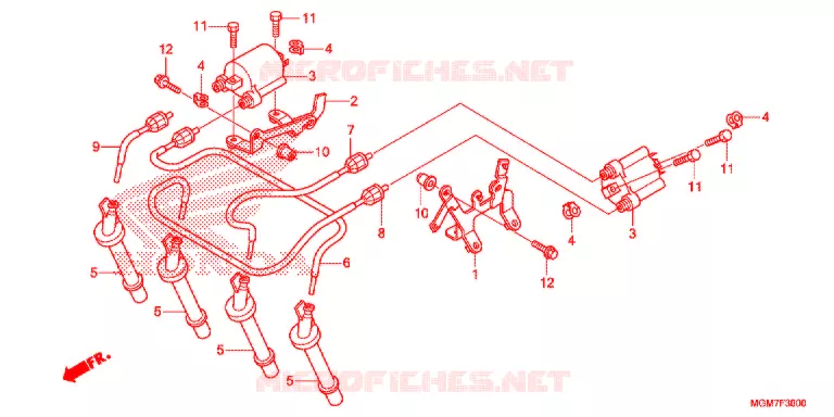 WIRE HARNESS - IGNITION COIL - BATTERY Honda MOTO 600 HORNET 2013  CB600FD