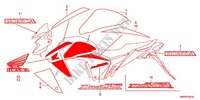 STICKERS (CBF150MC) for Honda CB 150 INVICTA, ROJO, PERLA NEGRO 2013