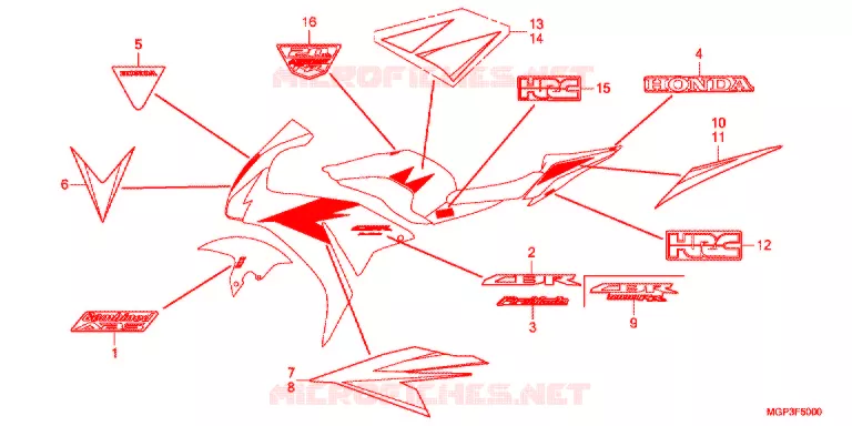 STICKERS (CBR1000RRC/RAC) Honda MOTO 1000 CBR 2012  CBR1000RRC