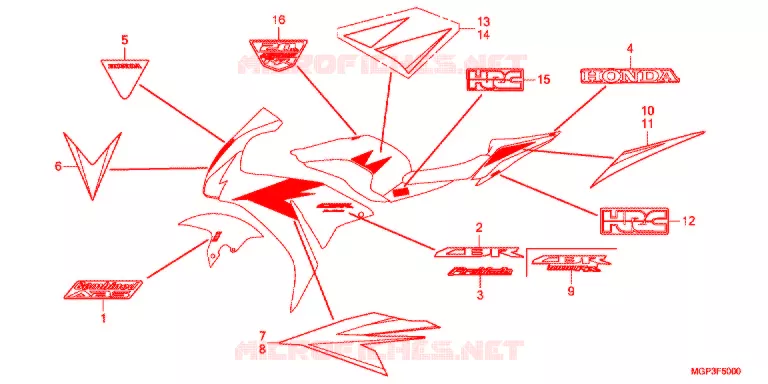 STICKERS (CBR1000RRC/RAC) Honda MOTO 1000 CBR 2012  CBR1000RRC