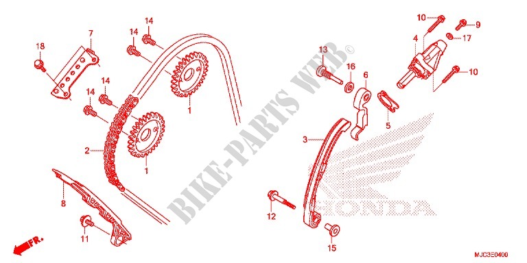 CAM CHAIN   TENSIONER for Honda CBR 600 RR ABS BLACK 2015