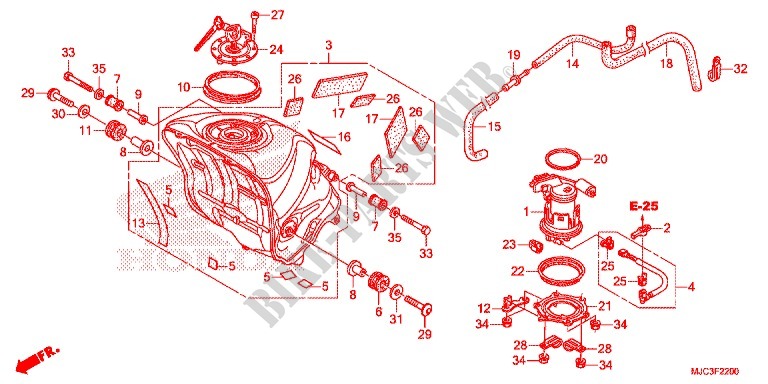 FUEL PUMP for Honda CBR 600 RR HRC TRICOLOR 2016