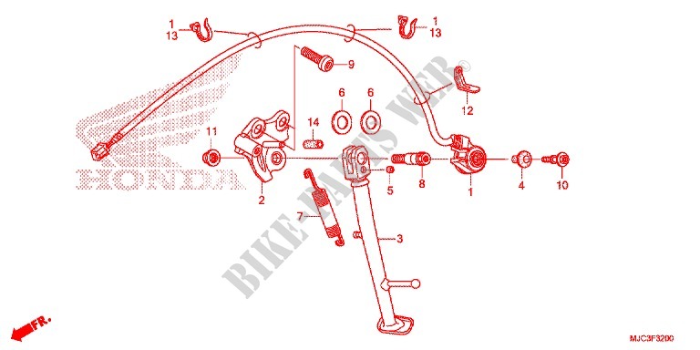 MAIN STAND   BRAKE PEDAL for Honda CBR 600 RR HRC TRICOLOR 2014