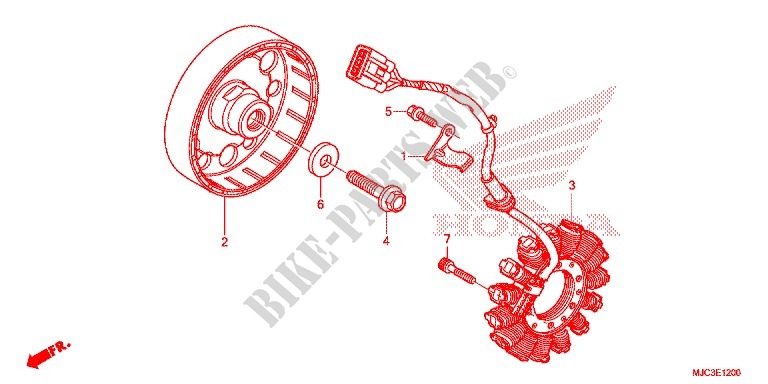 LEFT CRANKCASE COVER   ALTERNATOR (2) for Honda CBR 600 RR NOIRE 2013