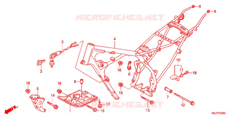 FRAME Honda MOTO 100 CRF 2012  CRF100FC