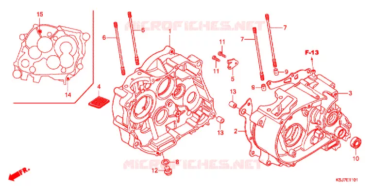 CRANKCASE (CRF100F) Honda MOTO 100 CRF 2013  CRF100FD