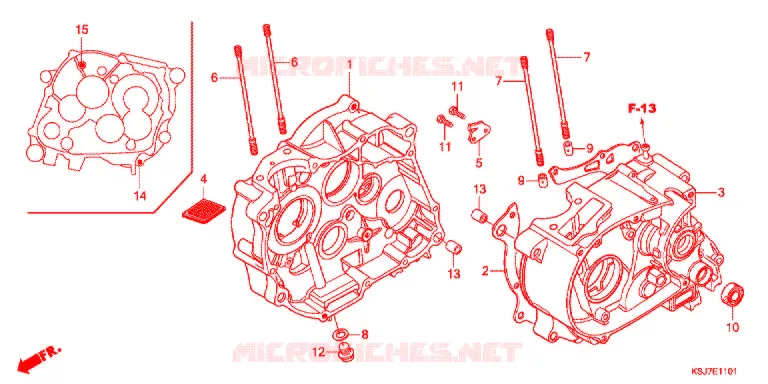 CRANKCASE (CRF100F) Honda MOTO 100 CRF 2013  CRF100FD