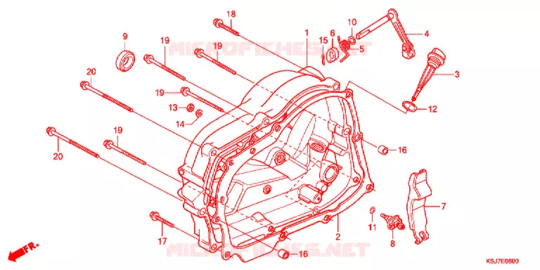 RIGHT CRANKCASE COVER Honda MOTO 100 CRF 2013  CRF100FD