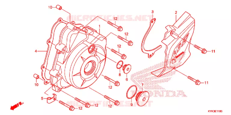 LEFT CRANKCASE COVER - ALTERNATOR (2) Honda MOTO 110 CRF 2013  CRF110FD