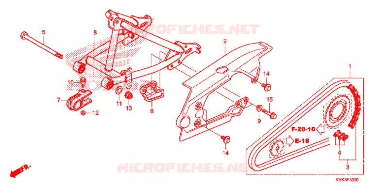 SWINGARM - CHAIN CASE Honda MOTO 110 CRF 2014  CRF110FE