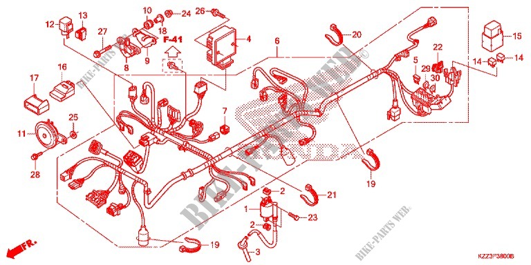 WIRE HARNESS/BATTERY for Honda CRF 250 L 2013