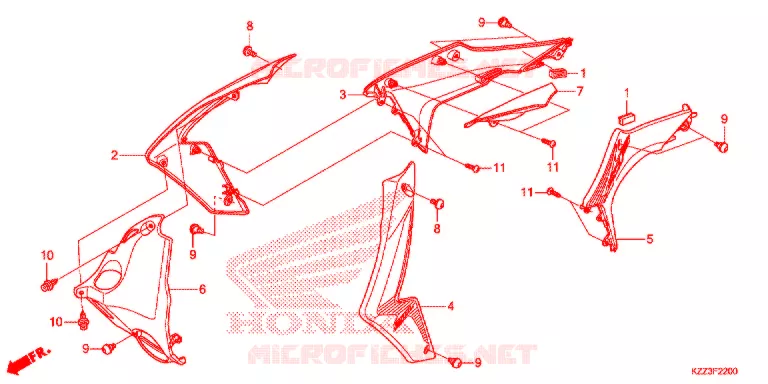 RADIATOR SIDE PANELS Honda MOTO 250 CRF 2014  CRF250LE