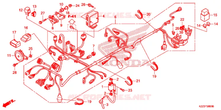 WIRE HARNESS/BATTERY Honda MOTO 250 CRF 2014  CRF250LE