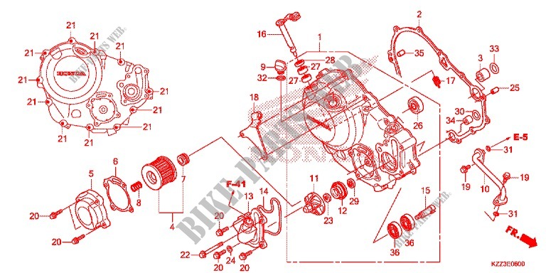 RIGHT CRANKCASE COVER for Honda CRF 250 M RED 2016