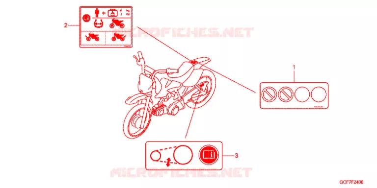 CAUTION LABEL (1) Honda MOTO 50 CRF 2012  CRF70FC