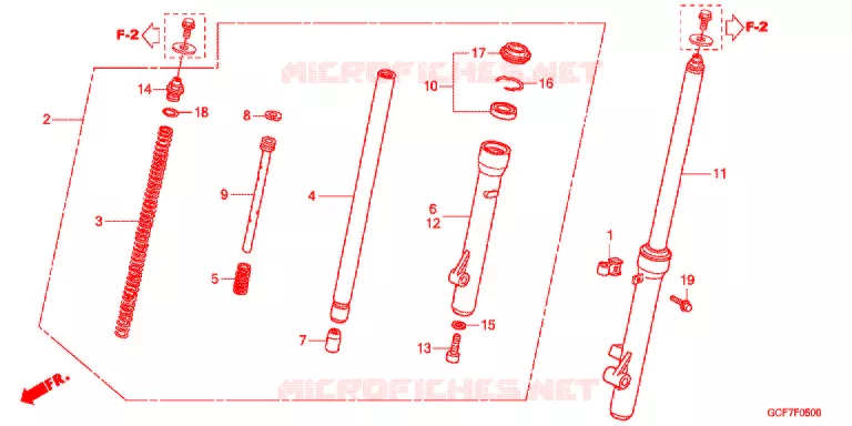 FRONT FORK Honda MOTO 50 CRF 2012  CRF70FC