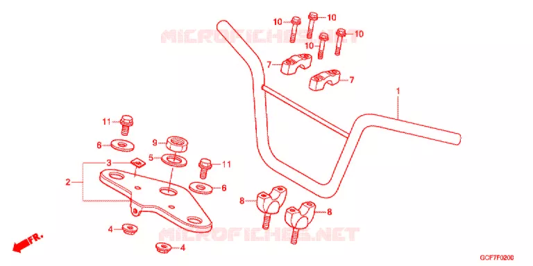 HANDLE PIPE/TOP BRIDGE (2) Honda MOTO 50 CRF 2012  CRF70FC