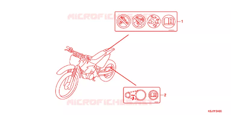 CAUTION LABEL (1) Honda MOTO 80 CRF 2012  CRF80FC