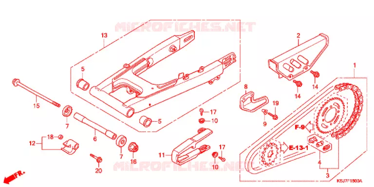 SWINGARM - CHAIN CASE Honda MOTO 80 CRF 2012  CRF80FC