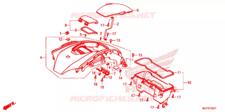 MESH INNER RACK  SG Honda MOTO 700 CTX 2014  CTX700AE