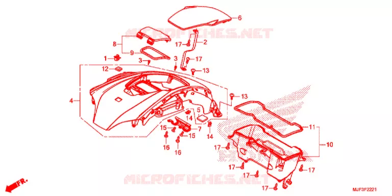 MESH INNER RACK  SG Honda MOTO 700 CTX 2014  CTX700AE